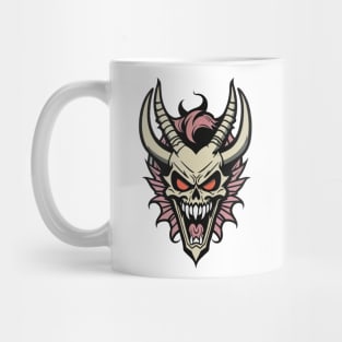 Colored Demon Face Cartoon Mug